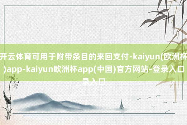 开云体育可用于附带条目的来回支付-kaiyun(欧洲杯)app-kaiyun欧洲杯app(中国)官方网站-登录入口