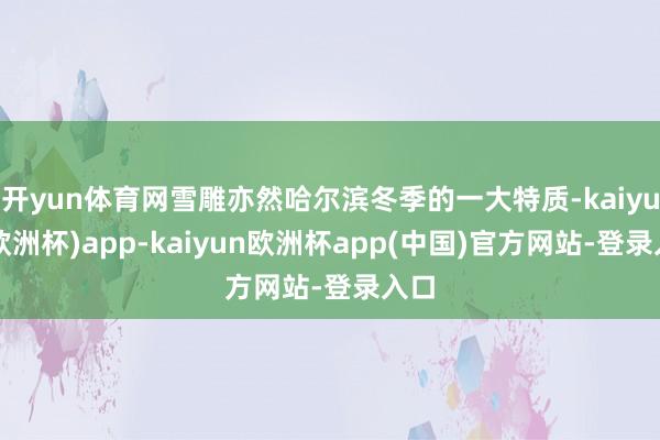 开yun体育网雪雕亦然哈尔滨冬季的一大特质-kaiyun(欧洲杯)app-kaiyun欧洲杯app(中国)官方网站-登录入口