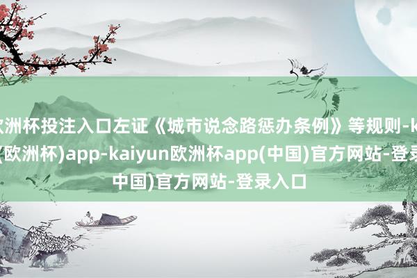 欧洲杯投注入口左证《城市说念路惩办条例》等规则-kaiyun(欧洲杯)app-kaiyun欧洲杯app(中国)官方网站-登录入口