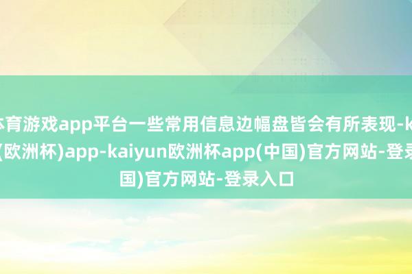 体育游戏app平台一些常用信息边幅盘皆会有所表现-kaiyun(欧洲杯)app-kaiyun欧洲杯app(中国)官方网站-登录入口