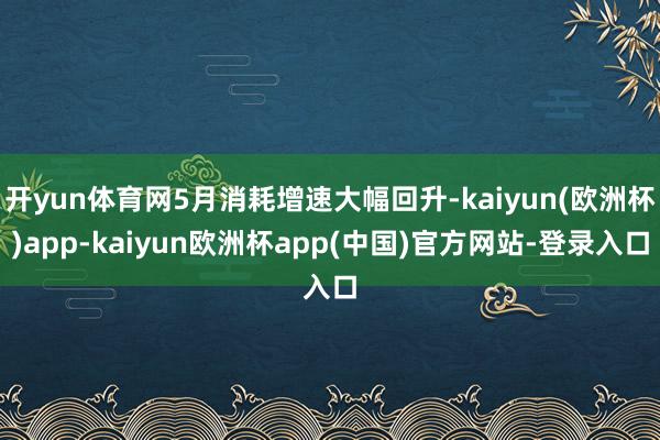 开yun体育网5月消耗增速大幅回升-kaiyun(欧洲杯)app-kaiyun欧洲杯app(中国)官方网站-登录入口