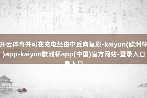 开云体育并可在充电经由中反向复原-kaiyun(欧洲杯)app-kaiyun欧洲杯app(中国)官方网站-登录入口