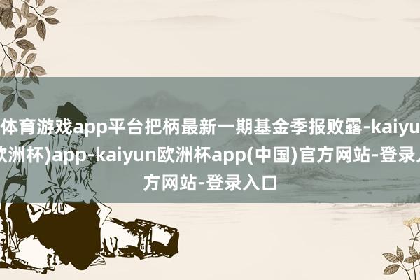 体育游戏app平台把柄最新一期基金季报败露-kaiyun(欧洲杯)app-kaiyun欧洲杯app(中国)官方网站-登录入口