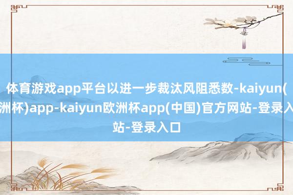 体育游戏app平台以进一步裁汰风阻悉数-kaiyun(欧洲杯)app-kaiyun欧洲杯app(中国)官方网站-登录入口