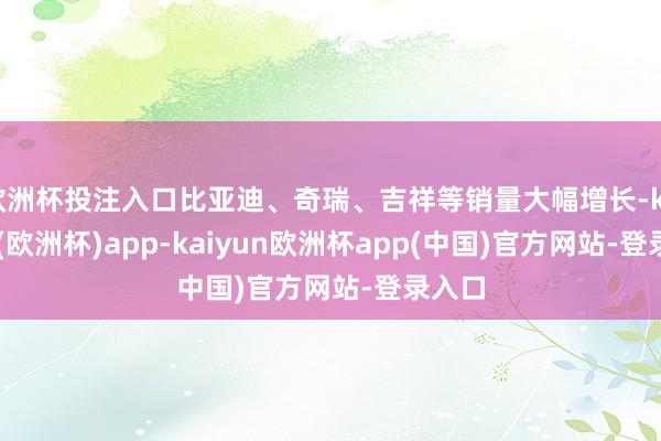 欧洲杯投注入口比亚迪、奇瑞、吉祥等销量大幅增长-kaiyun(欧洲杯)app-kaiyun欧洲杯app(中国)官方网站-登录入口