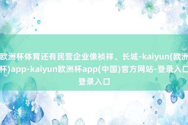 欧洲杯体育还有民营企业像祯祥、长城-kaiyun(欧洲杯)app-kaiyun欧洲杯app(中国)官方网站-登录入口