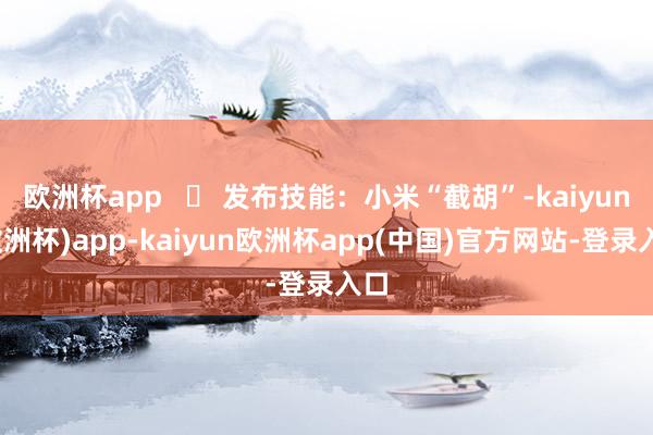 欧洲杯app   ⏰ 发布技能：小米“截胡”-kaiyun(欧洲杯)app-kaiyun欧洲杯app(中国)官方网站-登录入口