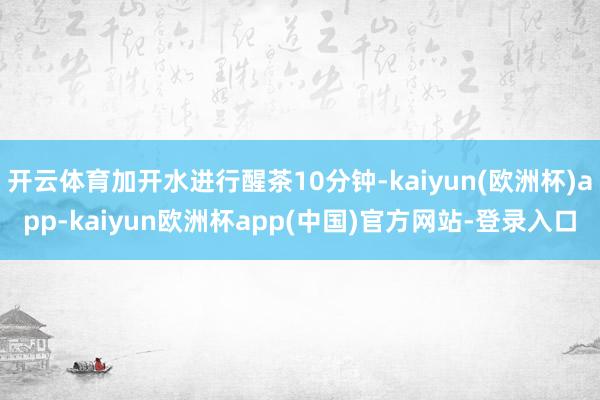 开云体育加开水进行醒茶10分钟-kaiyun(欧洲杯)app-kaiyun欧洲杯app(中国)官方网站-登录入口